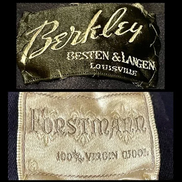 ▪️VTG▪️FORSTMANN▪️1940's 1950's 2-Piece Navy Blue Tailored Wool Skirt Suit - Picture 8 of 15